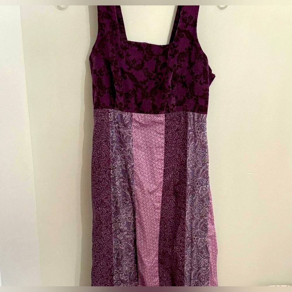 Vintage Purple Patchwork Maxi Dress